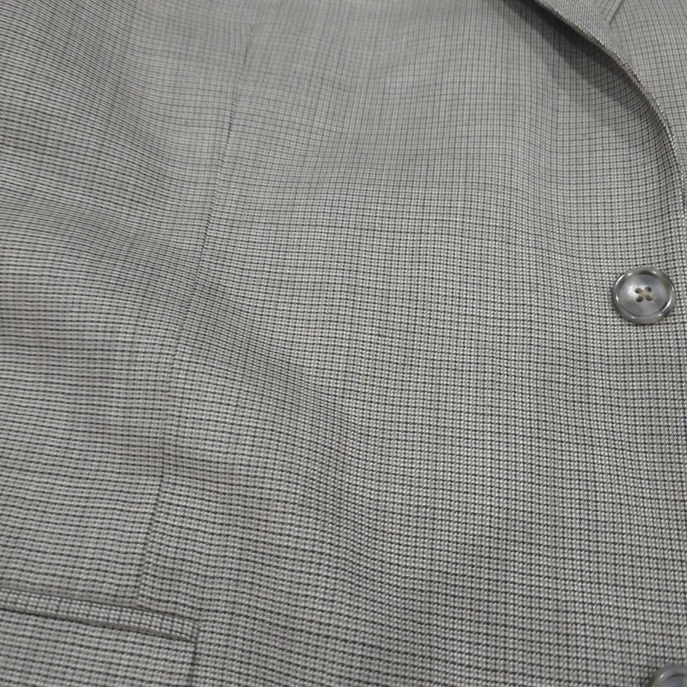 Club Room Sport Coat Men's 44L Olive Black Micro-Check 100% Pure Wool 2-Button‎